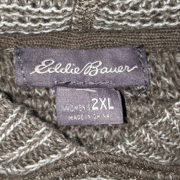 Eddie Bauer Women's Sz 2XL Long Sleeve Pullover Lightweight Knit Sweater Hoodie - Picture 3 of 3